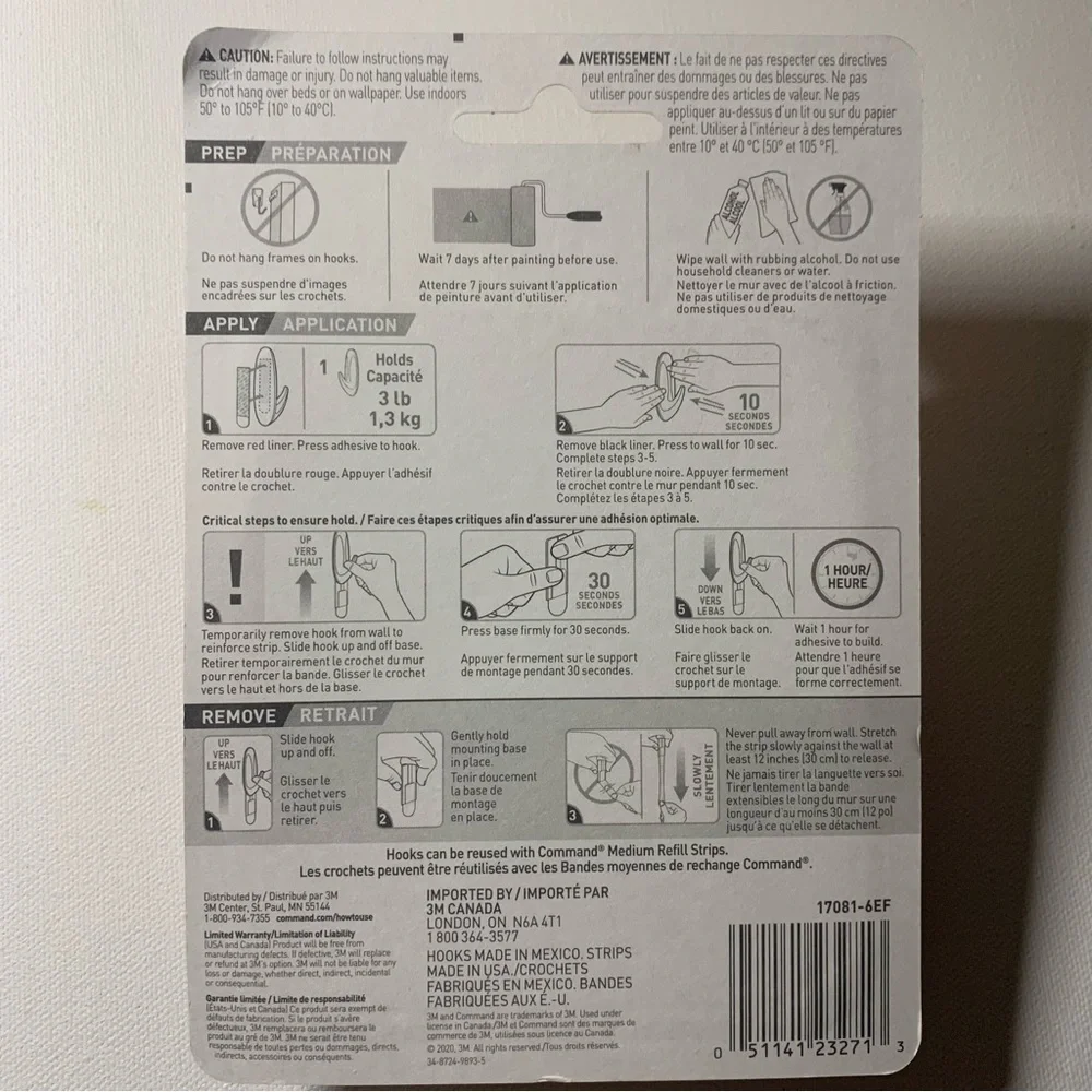 Command white stick on hangers